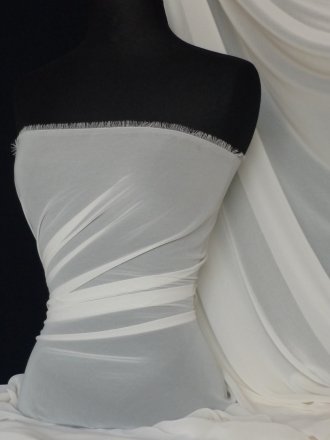 Silky Sheer Chiffon Fabric- Ivory Q727 IV