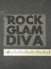 Silver/Black 'Rock Glam Diva' Iron-On Rhinestud