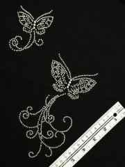 Silver Grey Butterfly Iron-On Rhinestuds