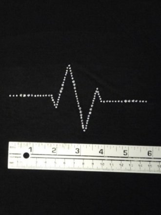 Silver Heart Beat Iron-On Rhinestuds