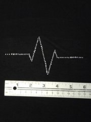 Silver Heart Beat Iron-On Rhinestuds