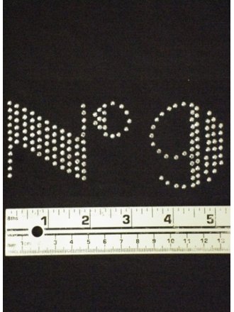 Silver 'No 9' Iron-On Rhinestud