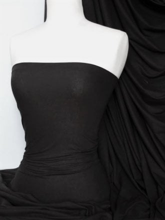 Single Jersey Knit 100% Light Cotton T-Shirt Fabric- Black Q1249 BK