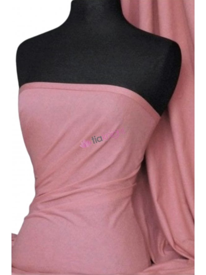 Single Jersey Knit 100% Light Cotton T-Shirt Fabric- Dusky Pink Q1249 DPN