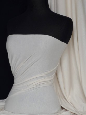 Single Jersey Knit 100% Light Cotton T-Shirt Fabric- Ivory Q1249 IV