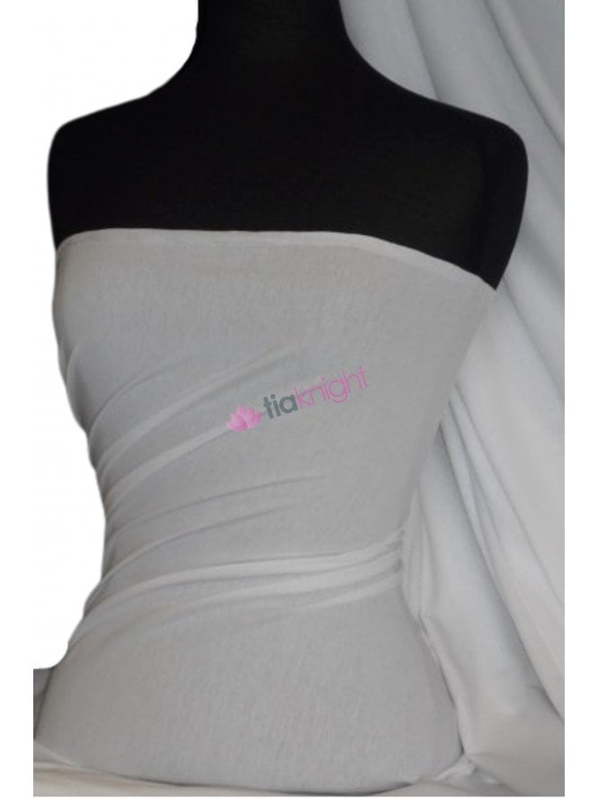 Single Jersey Knit 100% Light Cotton T-Shirt Fabric- Off White Q1249 OFFWHT