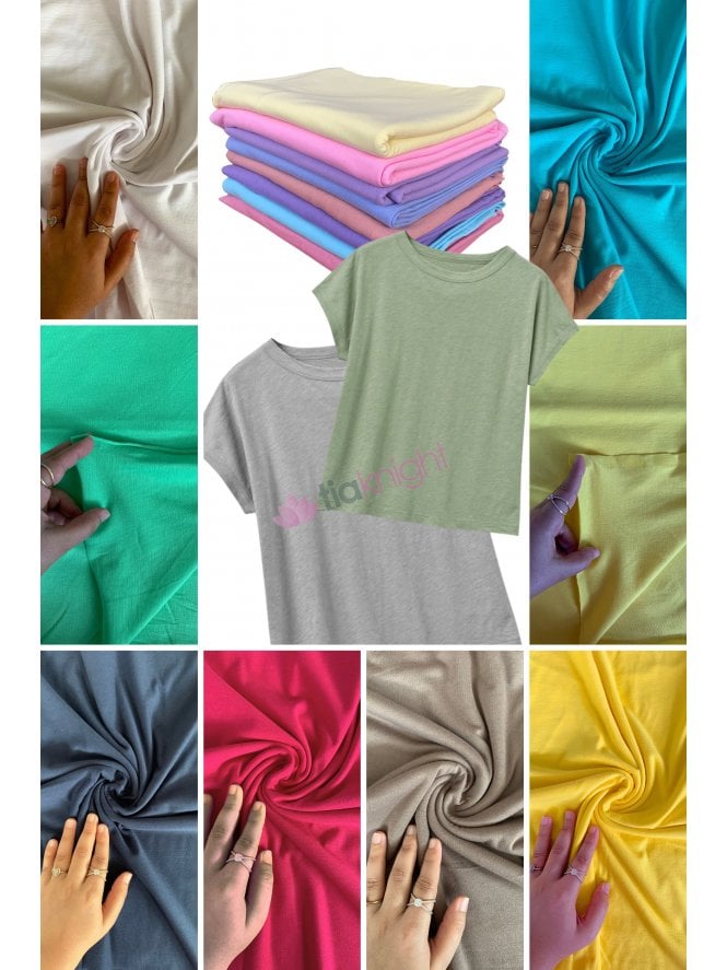 Single Jersey Knit 100% Light Cotton T-Shirt Fabric- Q1249
