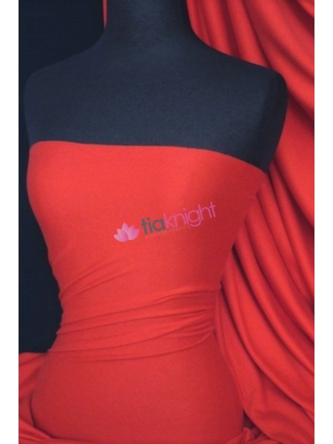 Single Jersey Knit 100% Light Cotton T-Shirt Fabric- Tomato Red Q1249 TMRD