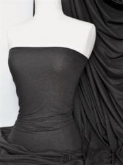 Single Jersey Knit 100% Light Cotton T-Shirt Fabric- Washed Black Q1249 WBK