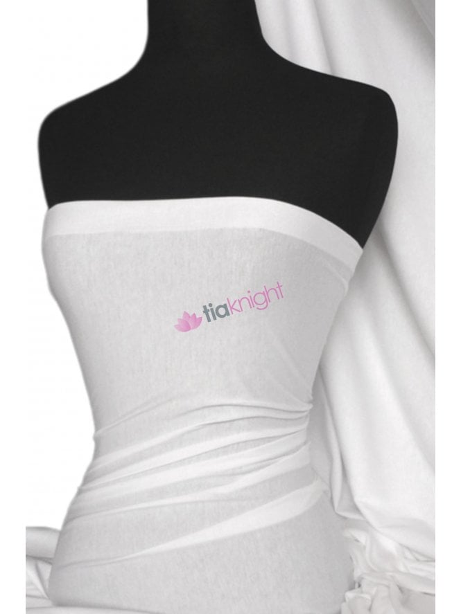 Single Jersey Knit 100% Light Cotton T-Shirt Fabric- White Q1249 WHT