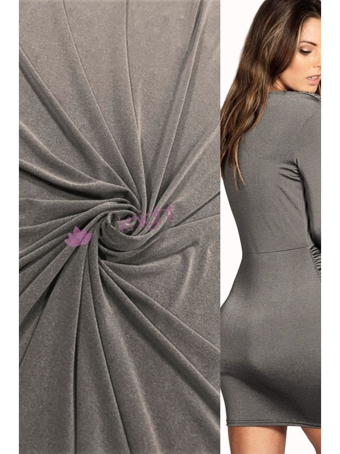 Slinky Melange 4 Way Stretch Lycra Fabric- Grey SQ678 GR