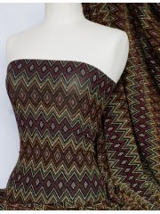 Slinky Shimmer Abstract 4 Way Stretch Fabric- Claret Q1180 CLT