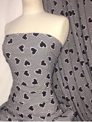 Smooth Touch Woven Blouse/Dress Fabric- Hearts Grid SMT29 NYMLT