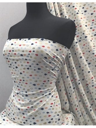 Smooth Touch Woven Blouse/Dress Fabric- Rain Drops SMT19 IVMLT