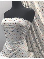 Smooth Touch Woven Blouse/Dress Fabric- Rain Drops SMT19 IVMLT