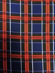Smooth Touch Woven Stretch Fabric- Classic Tartan Navy/Red SMT17 NYRD
