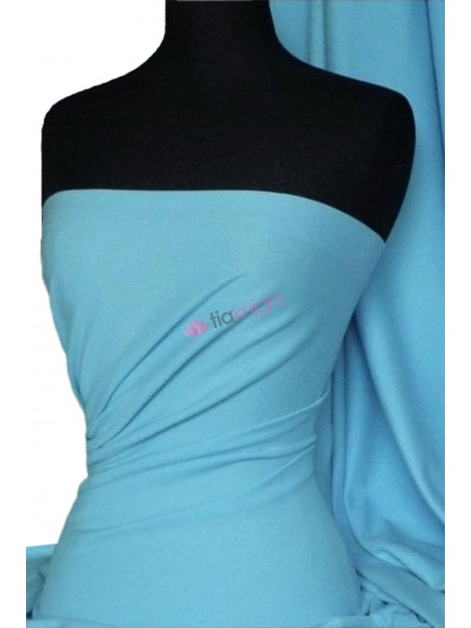 Soft Fine Rib 100% Cotton Knit Material- Baby Blue Q61 BBL