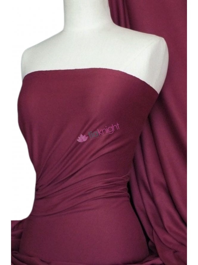 Soft Fine Rib 100% Cotton Knit Material- Berry Q61 BRY