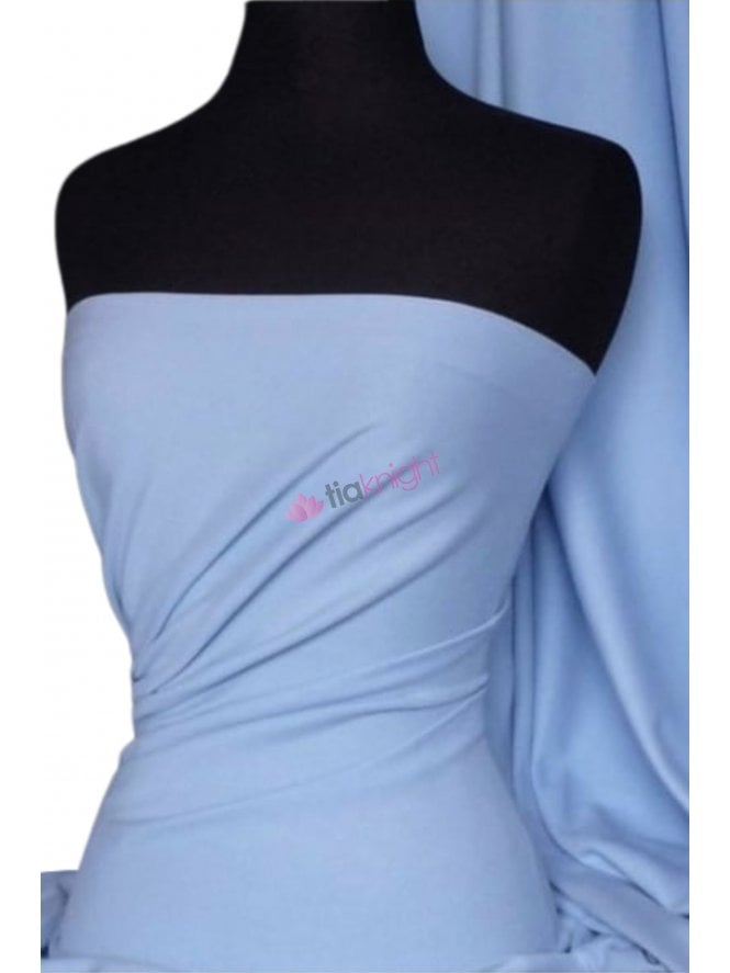 Soft Fine Rib 100% Cotton Knit Material- Bluebell Q61 BLB