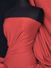 Soft Fine Rib 100% Cotton Knit Material - Bright Red Q61 BTRD