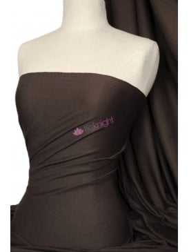 Soft Fine Rib 100% Cotton Knit Material- Brown Q61 BR