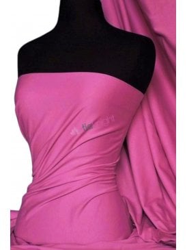 Soft Fine Rib 100% Cotton Knit Material - Cerise Pink Q61 CRS