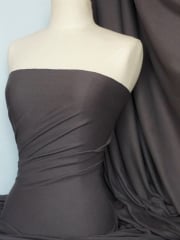 Soft Fine Rib 100% Cotton Knit Material - Charcoal Grey Q61 CHGR