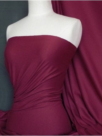 Soft Fine Rib 100% Cotton Knit Material - Claret Q61 CLT