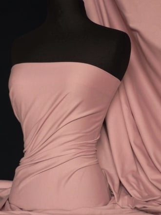 Soft Fine Rib 100% Cotton Knit Material - Dusky Pink Q61 DPN