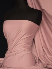 Soft Fine Rib 100% Cotton Knit Material - Dusky Pink Q61 DPN