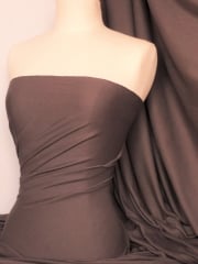 Soft Fine Rib 100% Cotton Knit Material - Earth Brown Q61 EBR