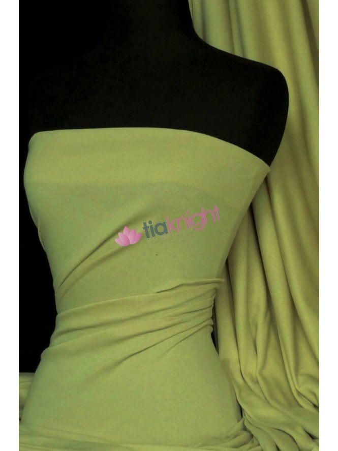 Soft Fine Rib 100% Cotton Knit Material- Kiwi Green Q61 KWI