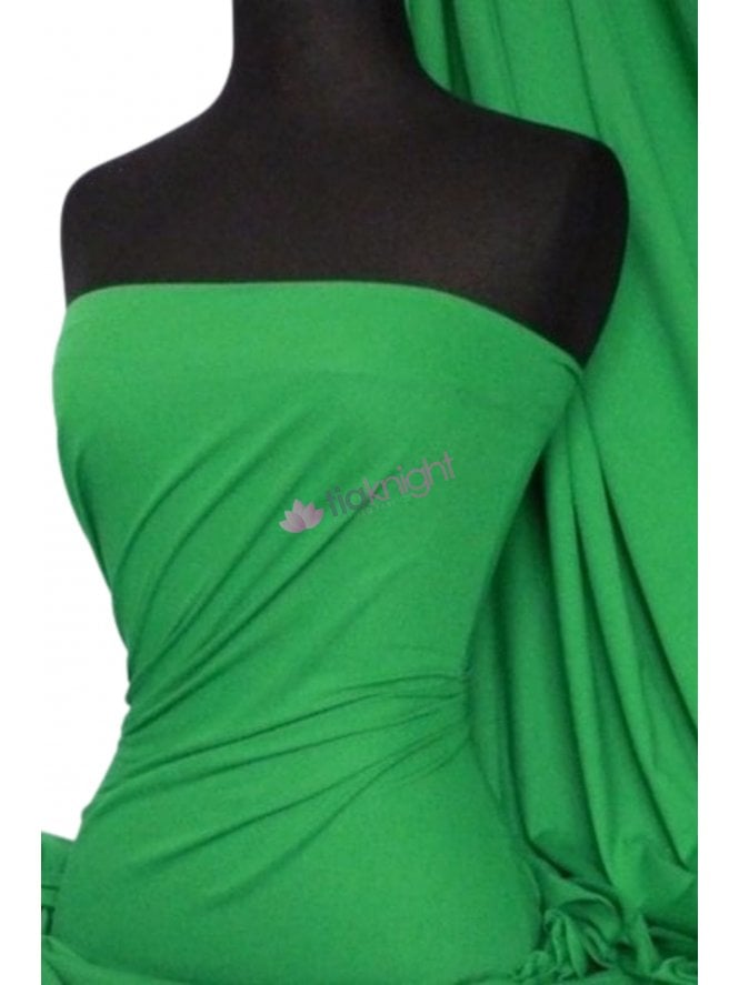 Soft Fine Rib 100% Cotton Knit Material - Leaf Green Q61 LFGR