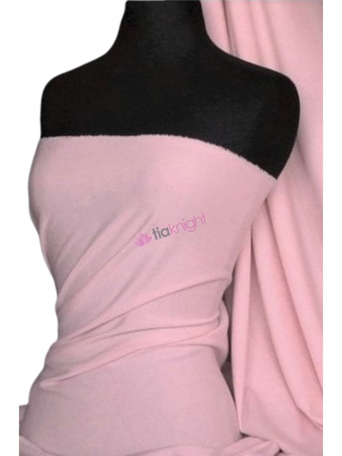 Soft Fine Rib 100% Cotton Knit Material- Light Pink Q61 LTPN