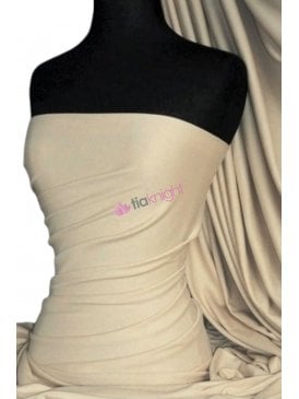 Soft Fine Rib 100% Cotton Knit Material- Light Stone Q61 LSTN