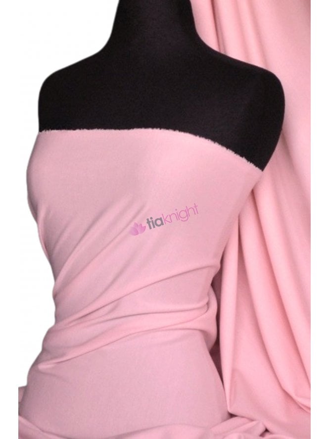 Soft Fine Rib 100% Cotton Knit Material- Milkshake Pink Q61 MKPN
