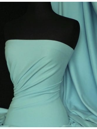 Soft Fine Rib 100% Cotton Knit Material - Mint Blue Q61 MNTBL