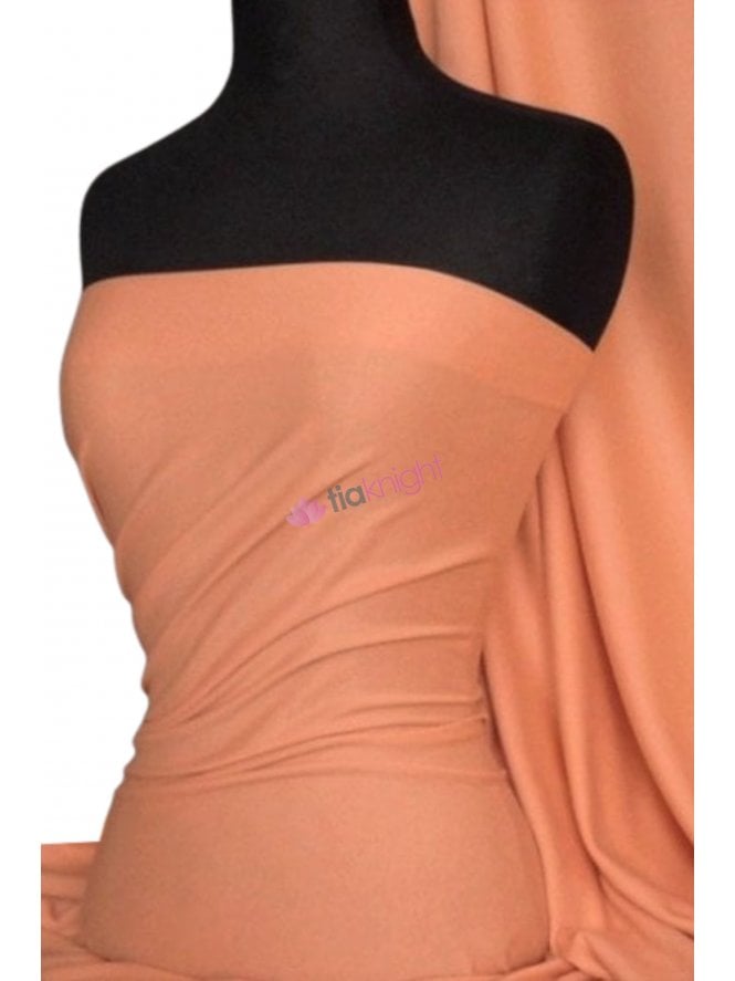 Soft Fine Rib 100% Cotton Knit Material- Peach Q61 PCH