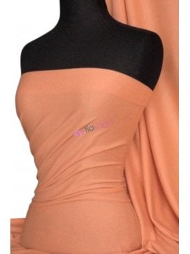 Soft Fine Rib 100% Cotton Knit Material- Peach Q61 PCH