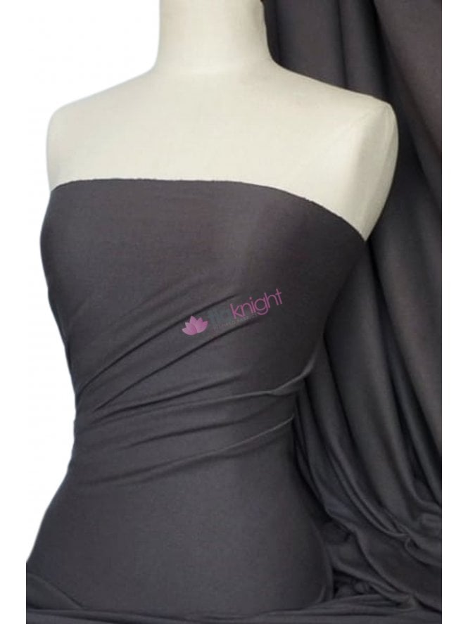 Soft Fine Rib 100% Cotton Knit Material- Platinum Grey Q61 PTGR
