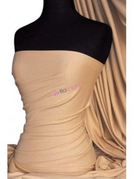 Soft Fine Rib 100% Cotton Knit Material - Stone Q61 STN