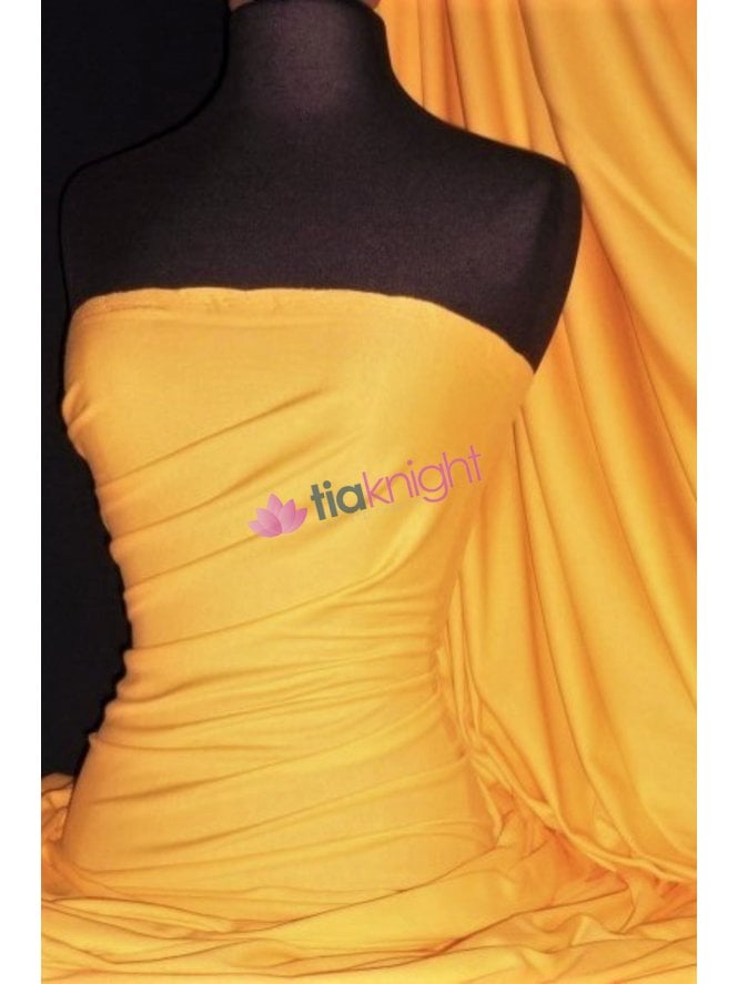 Soft Fine Rib 100% Cotton Knit Material- Sunflower Yellow Q61 SNF