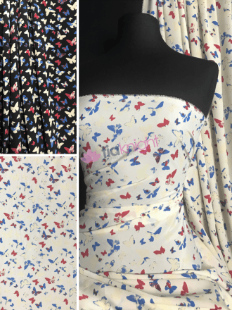Soft Polyester Dress & Blouse Fabric- Butterflies Print POLY58