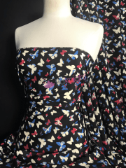 Soft Polyester Dress & Blouse Fabric- Butterflies Print POLY58