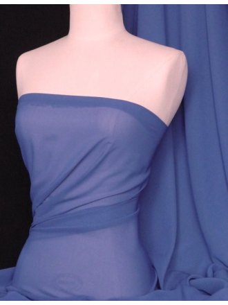 Soft Touch (112 cms) Sheer Chiffon Fabric- Periwinkle Blue SQ30 PWNK