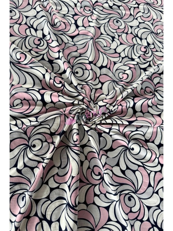 Soft Touch 4 Way Stretch Lycra Fabric- Psychedelic Floral SQ869 NYBPN