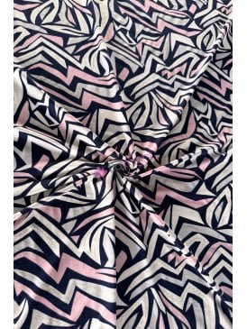 Soft Touch 4 Way Stretch Lycra Fabric- Psychedelic Zig-Zag SQ868 NYBPN