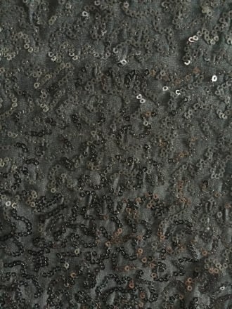 Soft Touch Sequins Stretch Fabric- Black Q1221 BK