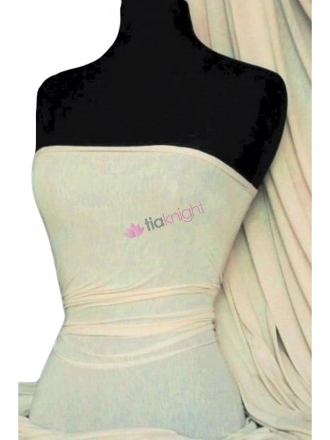 Spun Poly Viscose Light Weight Stretch Fabric- Almond PVSC ALM
