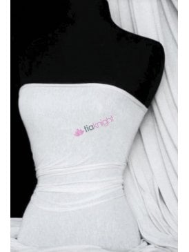 Spun Poly Viscose Light Weight Stretch Fabric- White PVSC WHT